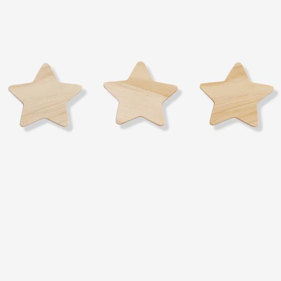 Lot de 3 patères étoiles LIGNE SIRIUS bois
