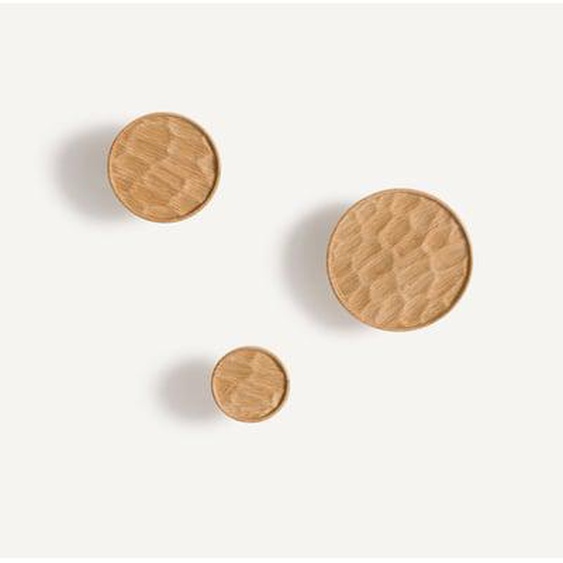 Lot de 3 patères, portemanteaux en chêne, Hango
