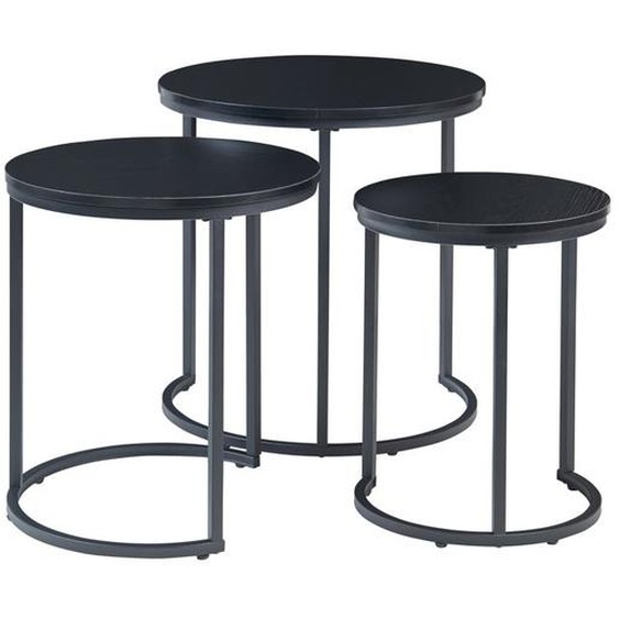 Lot de 3 tables basses gigognes Ulricehamn noir en.casa