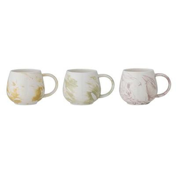 Lot de 3 tasses vertes en grès Palma