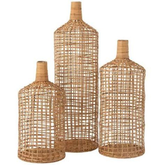 Vases Déco - J-LINE - Lot de 3 - 80cm - Naturel Beige - Design Contemporain