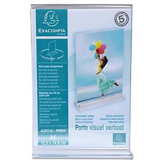 Lot de 30 - EXACOMPTA Porte-visuel droit vertical A6 - Cristal
