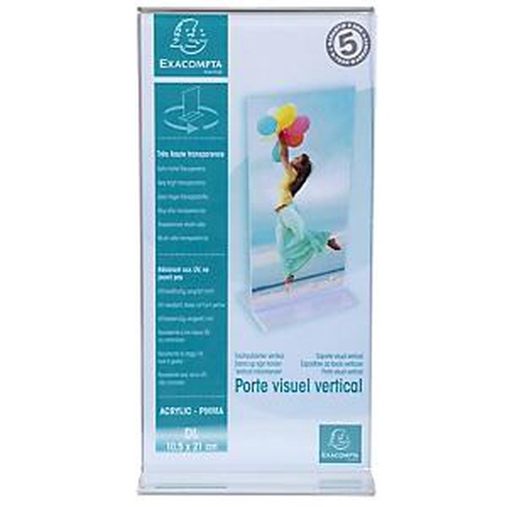 Lot de 30 - EXACOMPTA Porte-visuel droit vertical DL - Cristal
