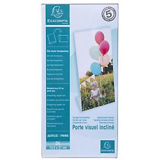 Lot de 30 - EXACOMPTA Porte-visuel incliné vertical DL - Cristal
