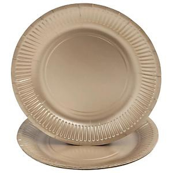 Lot de 35 - PRONAPPE 10 Assiettes en carton rondes, 23 cm - Or