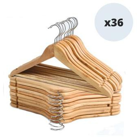 Lot de 36 cintres en bois à Tête en métal chromé pivotante MSV