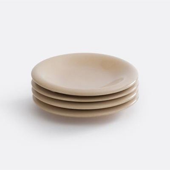 Lot de 4 assiettes à dessert, grès émaillé, Toria