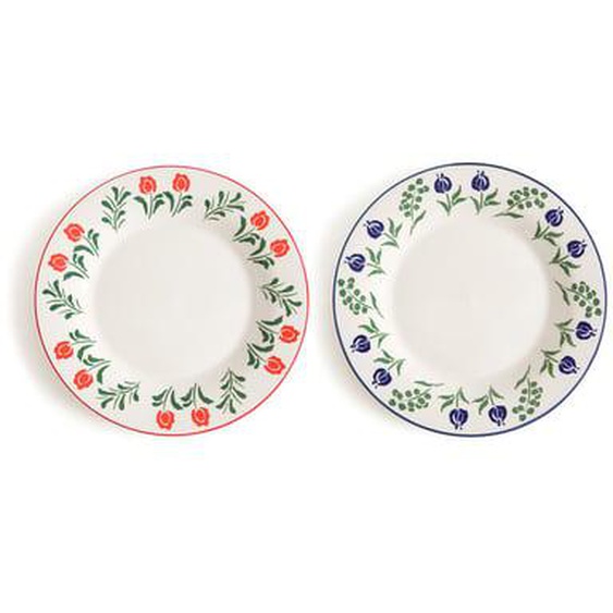 Lot de 4 assiettes plates en porcelaine, Lysor