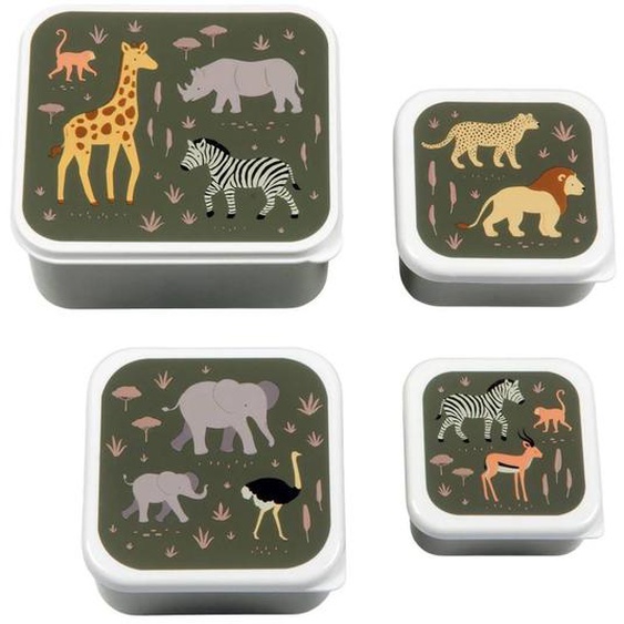 Lot De 4 Boîtes À Goûter Kaki