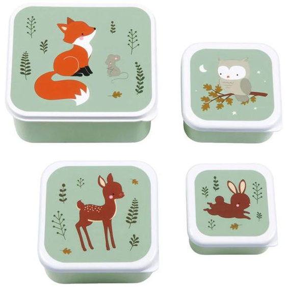 Lot De 4 Boîtes À Goûter Vert De Gris