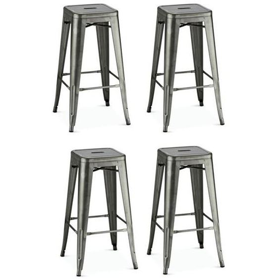 Lot de 4 Chaises de bar Korona Argent