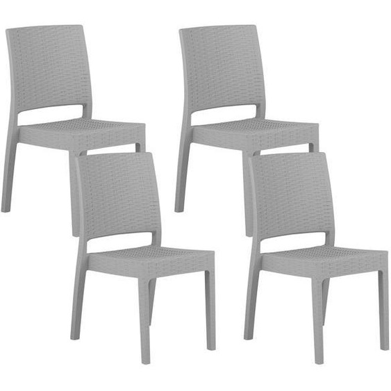 Lot de 4 chaises de jardin gris clair FOSSANO