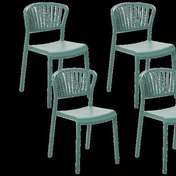 Lot de 4 chaises de jardin vertes GELA