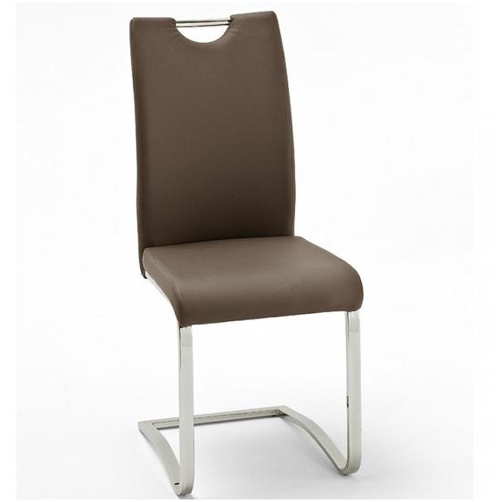 Lot de 4 chaises KILOU coloris marron avec piètement luge