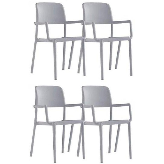 Lot de 4 chaises RIVER B empilables blanches
