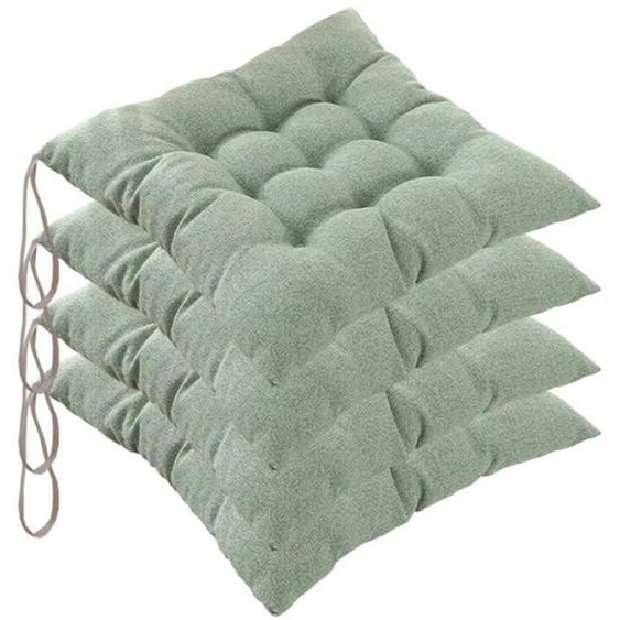 Lot de 4 coussins de chaise, 40*40*6cm coussin de chaise de jardin toute saison (vert)