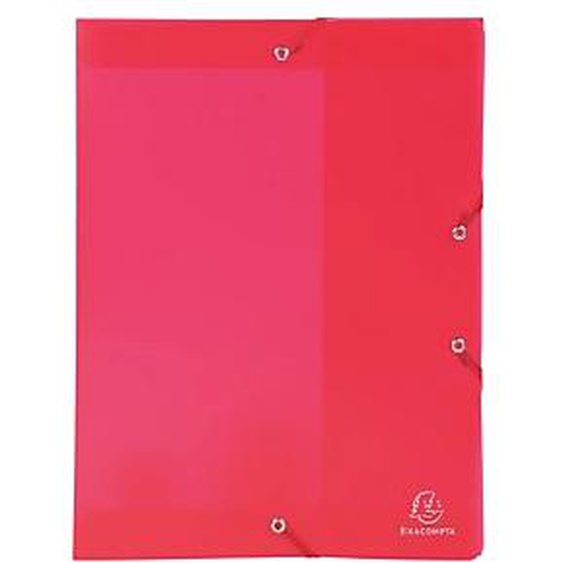 Lot de 4 - EXACOMPTA Boite de classement en polypropylène Dos 25mm Chromaline - A4 - Rouge