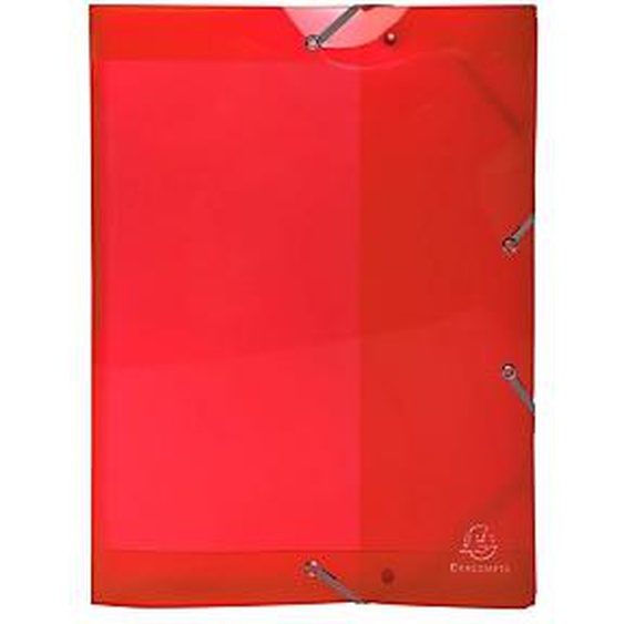 Lot de 4 - EXACOMPTA Boite de classement en polypropylène Dos 40mm Iderama PP - A4 - Rouge