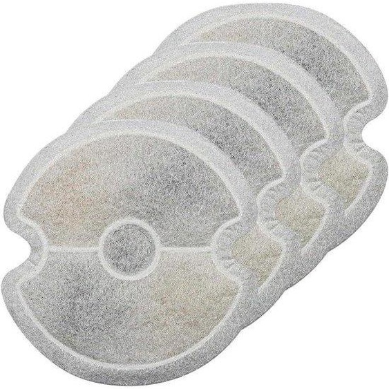 Lot de 4 filtres de rechange pour fontaine à eau pour chat, avec filtration multiple, coton pour animaux et charbon actif