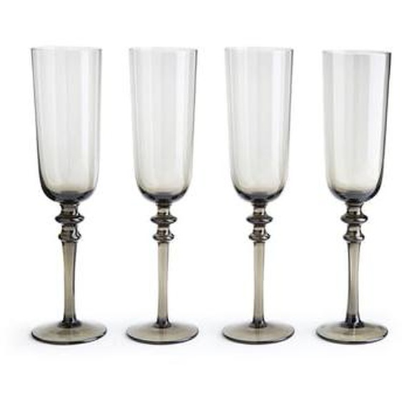 Lot de 4 flûtes en verre fumé, Venelli