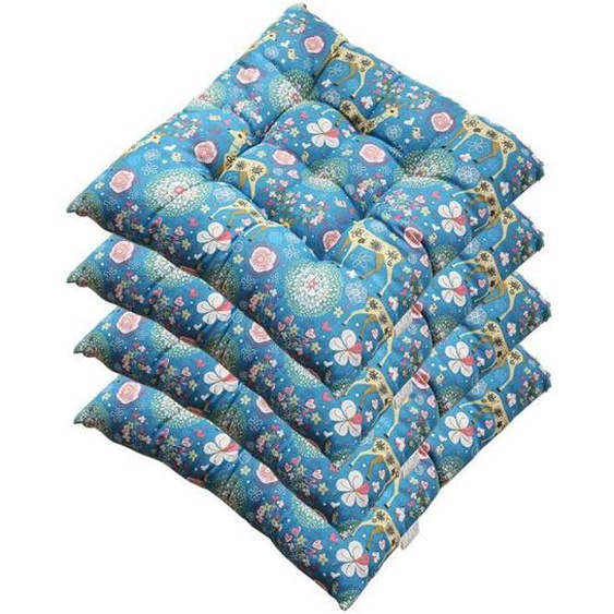 Lot de 4 galettes de Chaise 40x40cm, Coussin décoratif Coussin Coussin de Chaise Coussins de Jardin ,Coussin de chaise imprimé,I
