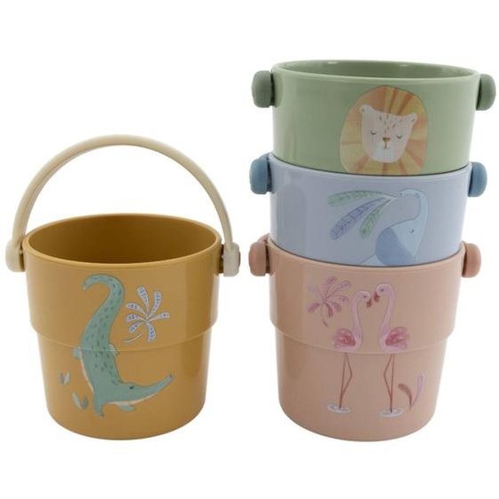 Lot De 4 Gobelets De Bain Safari Friends Multicolore