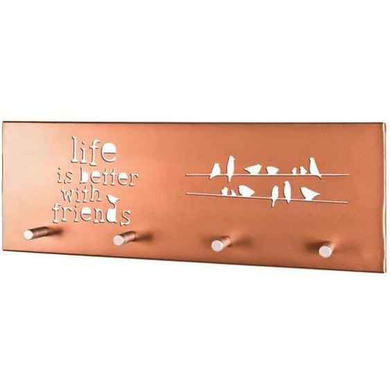 Lot de 4 patères murale teinte cuivre, Dim : L40 x H14 x P4 cm