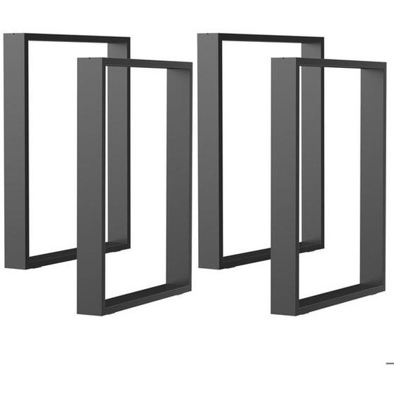 Lot de 4 pieds rectangulaires HOMCOM hauteur 72 cm en acier pour table pieds de meuble pour table à manger embouts de protection