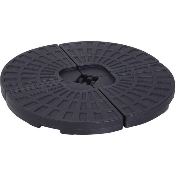 Lot de 4 poids de lestage pour parasols déportés dim. totales 48L x 48l x 8H cm polyéthylène haute densité noir