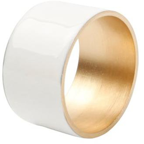 Lot de 4 ronds de serviette 5 cm - Centro - Blanc/or