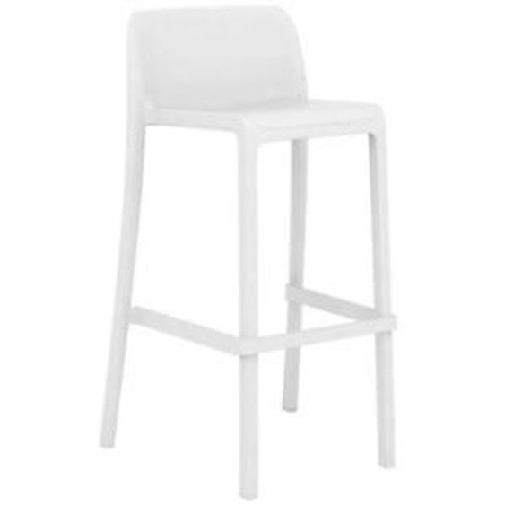 Lot de 4 - Tabouret haut d’extérieur Jonah en polypropylène recyclable – Blanc