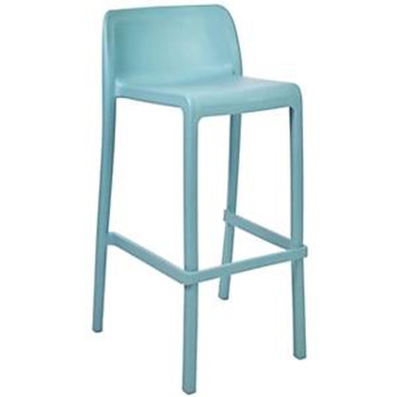 Lot de 4 - Tabouret haut d’extérieur Jonah en polypropylène recyclable – Bleu
