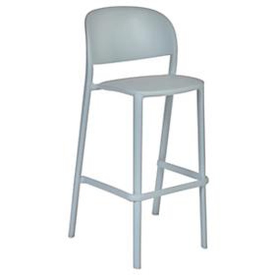 Lot de 4 - Tabouret haut dextérieur Lucia en polypropylène recyclable - Gris