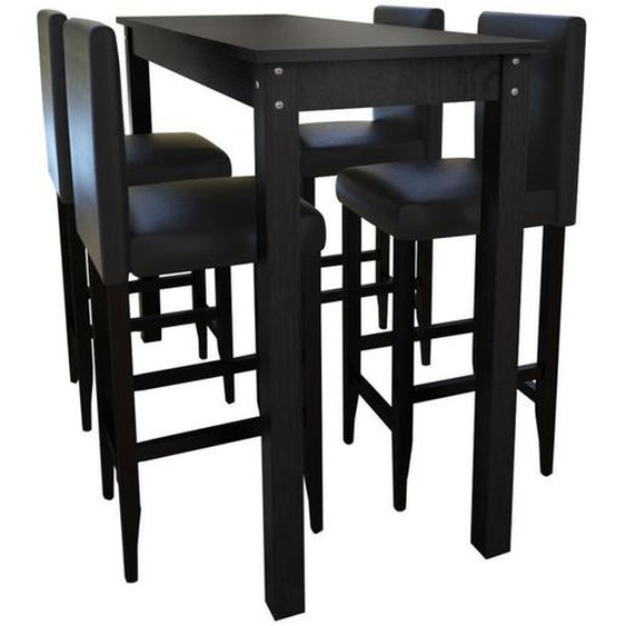 Lot de 4 tabourets de bar avec table haute noir