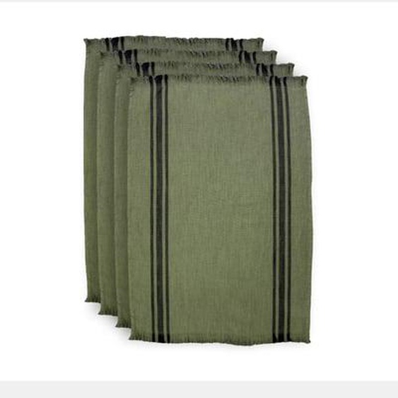 Lot de 4 torchons Nova kaki lavé