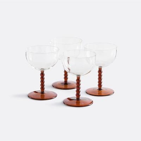 Lot de 4 verres à pied en verre borosilicate, Toni