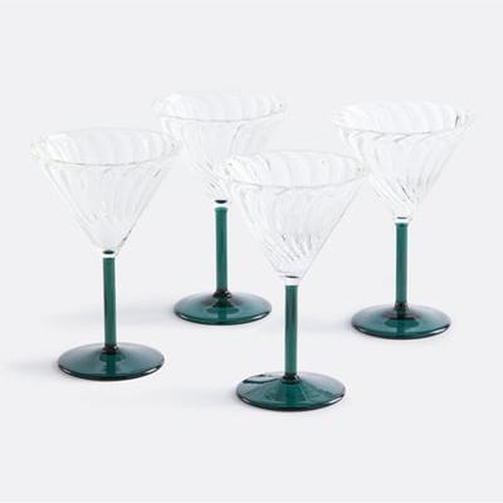 Lot de 4 verres à pied, verre borosilicate, Marty