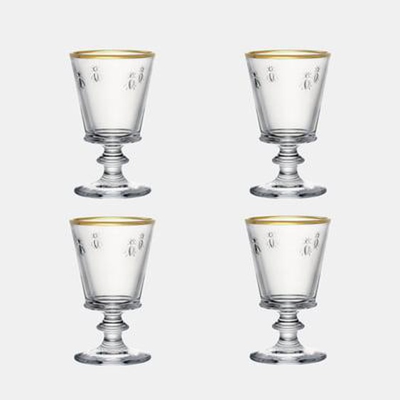 Coffret de 4 verres à vin bord or