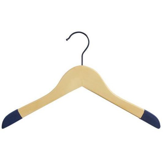 Lot de 40 cintres en bois deucalyptus - BOX AND BEYOND - Embouts antidérapants en velours Bleu Navy - FSC 100%