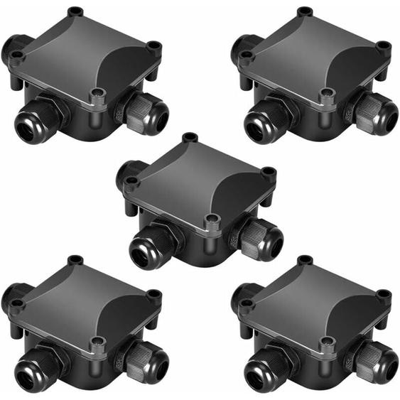 Tinor - Lot de 5 boîtes de jonction étanches IP68 230 v Noir