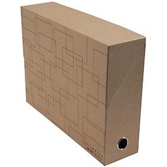 Lot de 5 - EXACOMPTA Boite de transfert Eterneco dos 90mm - Brun motifs géométriques