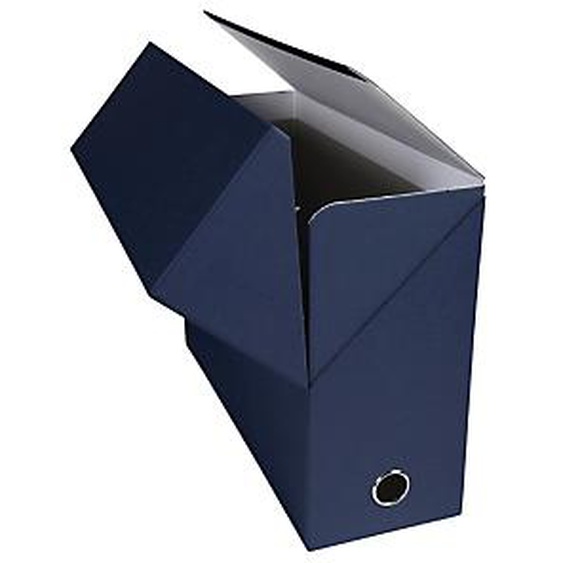 Lot de 5 - EXACOMPTA Boite transfert dos 120 mm papier toilé - Bleu foncé