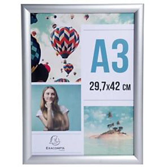 Lot de 5 - Exacompta Cadre photo mural A3 Cristal - Aluminium