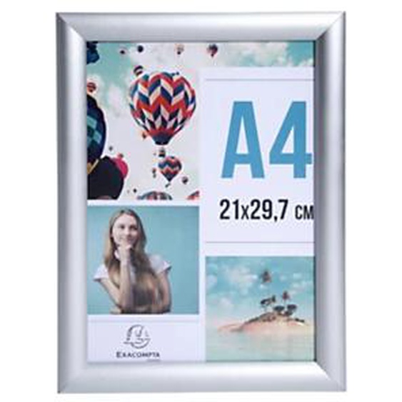 Lot de 5 - Exacompta Cadre photo mural A4 Cristal - Aluminium