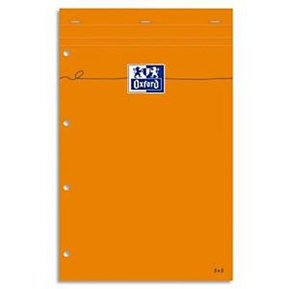 Lot de 5 - OXFORD Bloc IDEA format 21x32 cm ligné Jaune 80 grammes perforé 302318