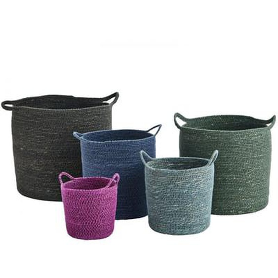 Lot de 5 paniers en fibre naturelle