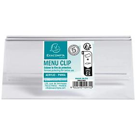 Lot de 50 - EXACOMPTA Porte-carte clip L100mm - Cristal