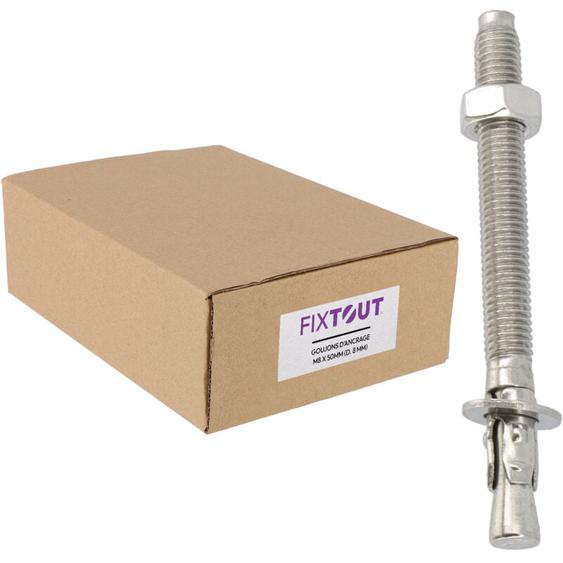 Fixtout - Lot de 50 goujons dancrage en acier inox A2 M8 - Diamètre de 8 mm - Longueur 90 mm