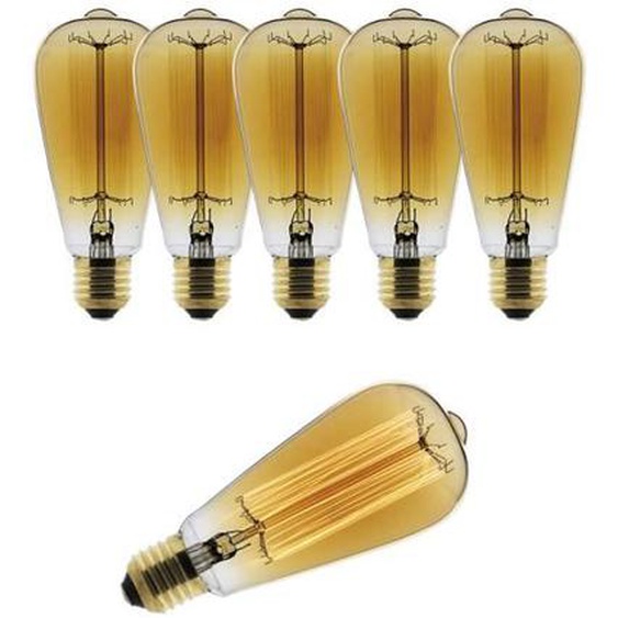 Ampoule décorative - ELEXITY - Edison 25W E27 - 2700K - Lot de 6 - Blanc chaud
