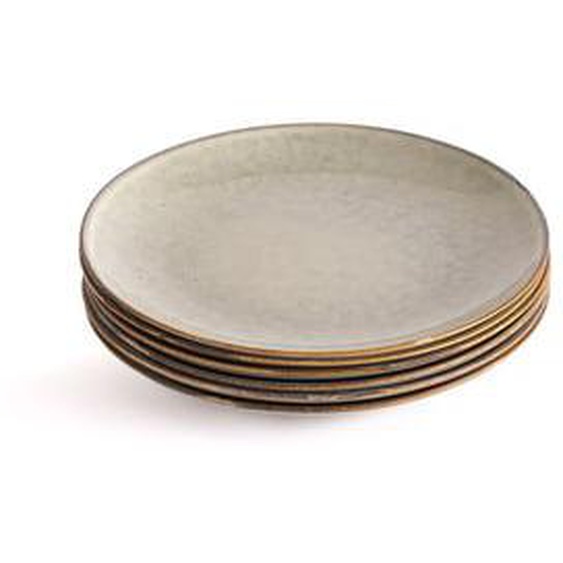 Lot de 6 assiettes à dessert en grès, Omora